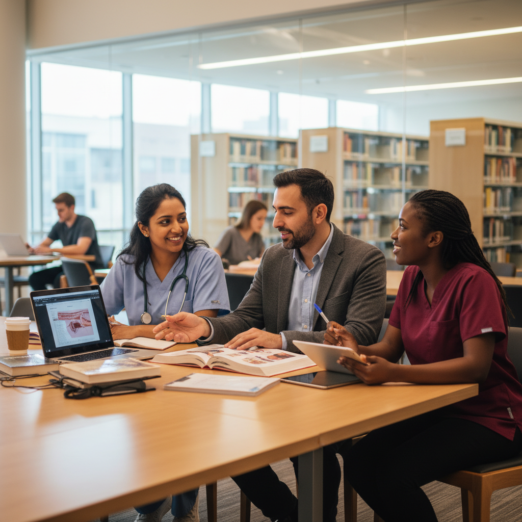 Nursing students studying for the NCLEX exam